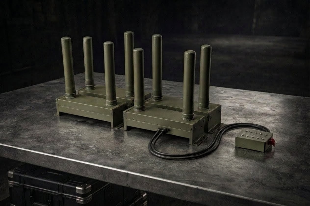Khvylia electronic warfare system - rugged military-grade counter-UAS device with five antennas